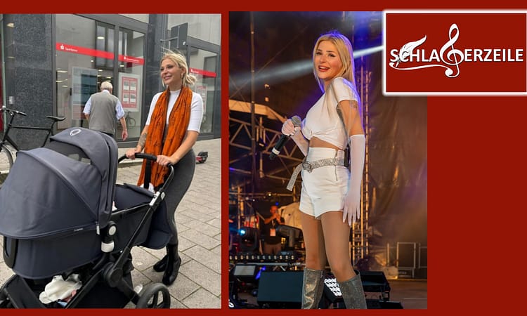 Marie Reim mit Kinderwagen